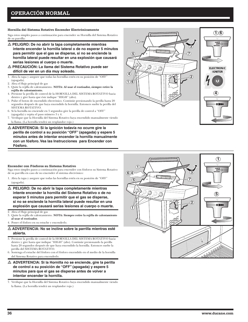 Operación normal | Ducane 3400 User Manual | Page 36 / 64