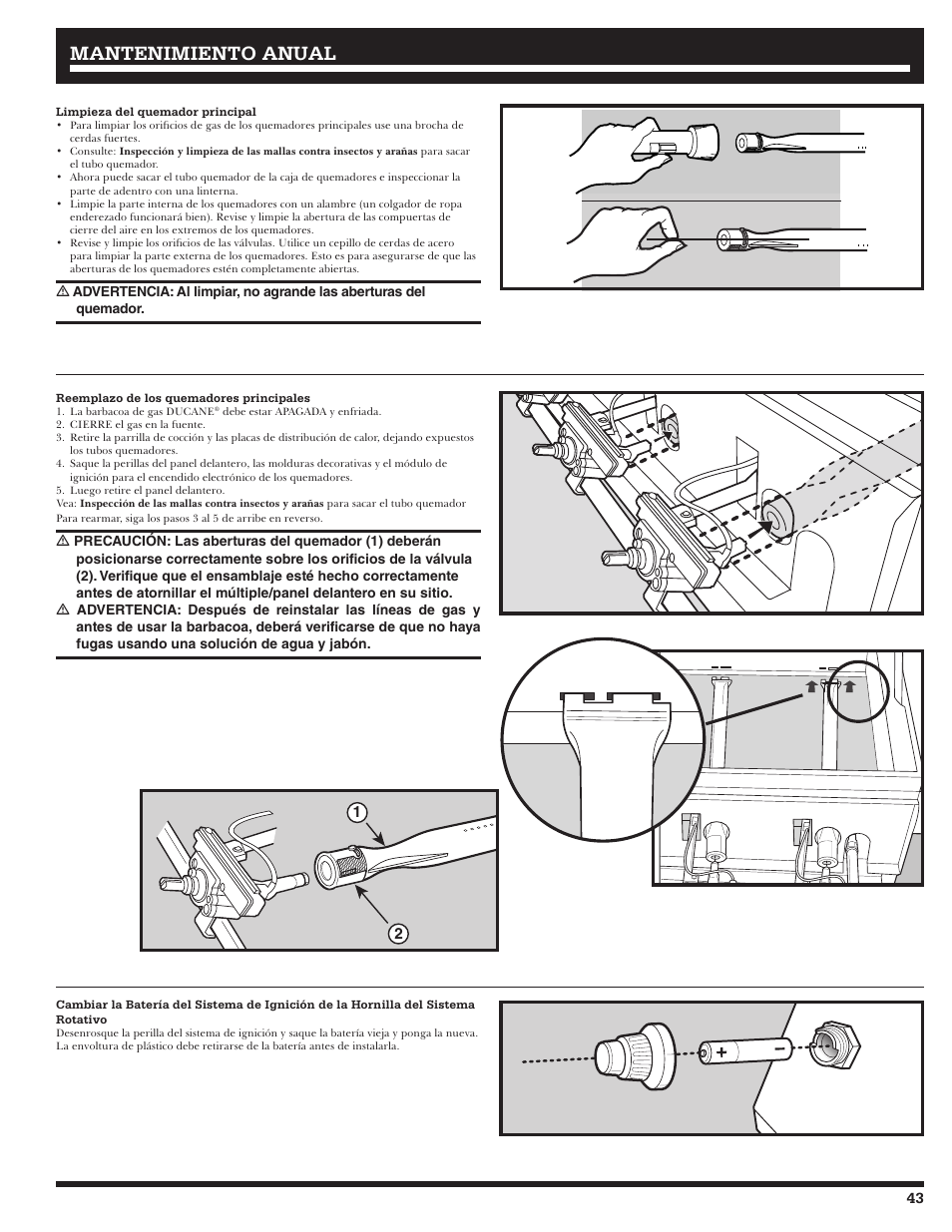 Mantenimiento anual | Ducane 3400 User Manual | Page 43 / 64