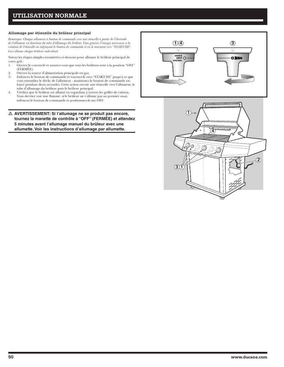 Utilisation normale | Ducane 3400 User Manual | Page 50 / 64