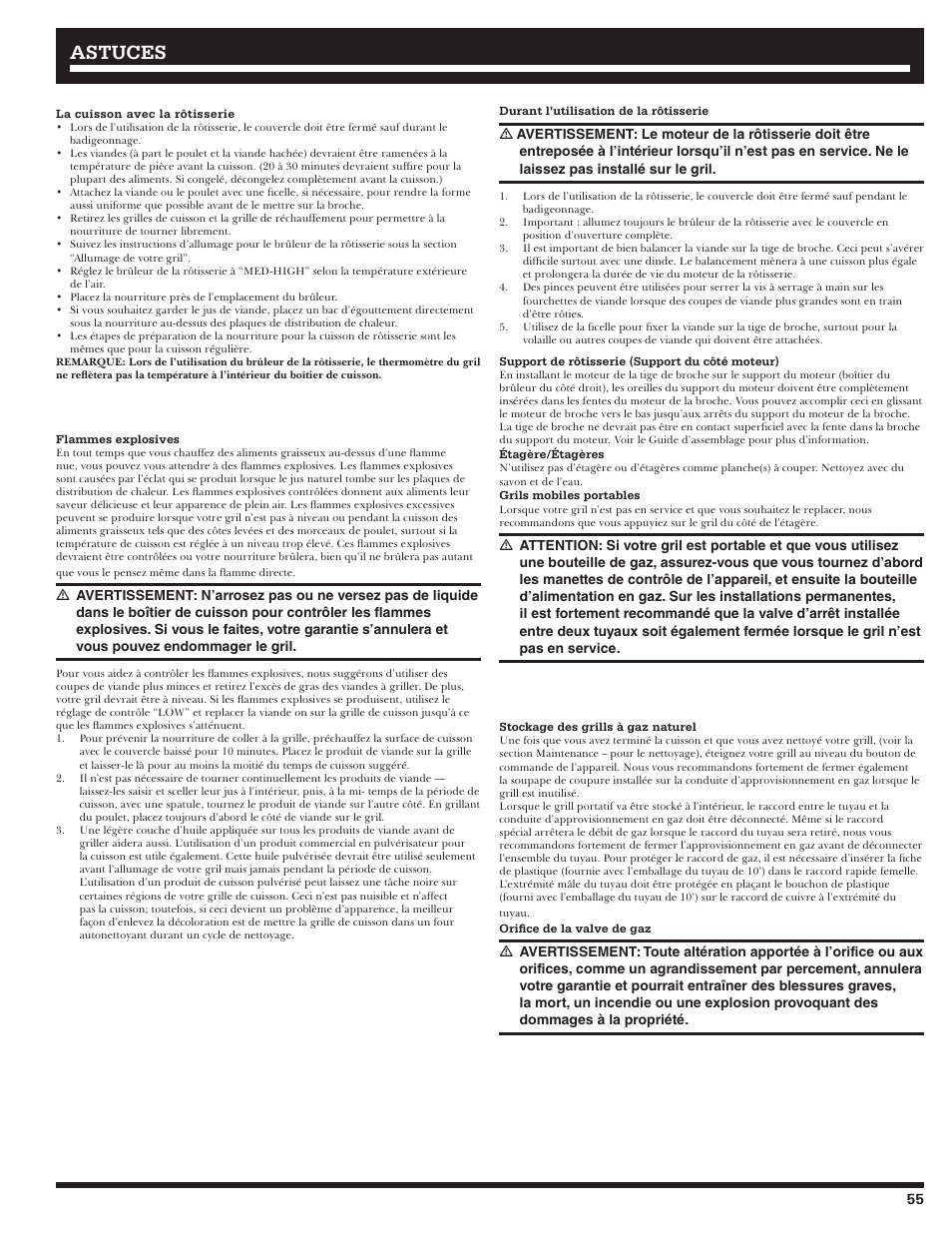 Astuces | Ducane 3400 User Manual | Page 55 / 64