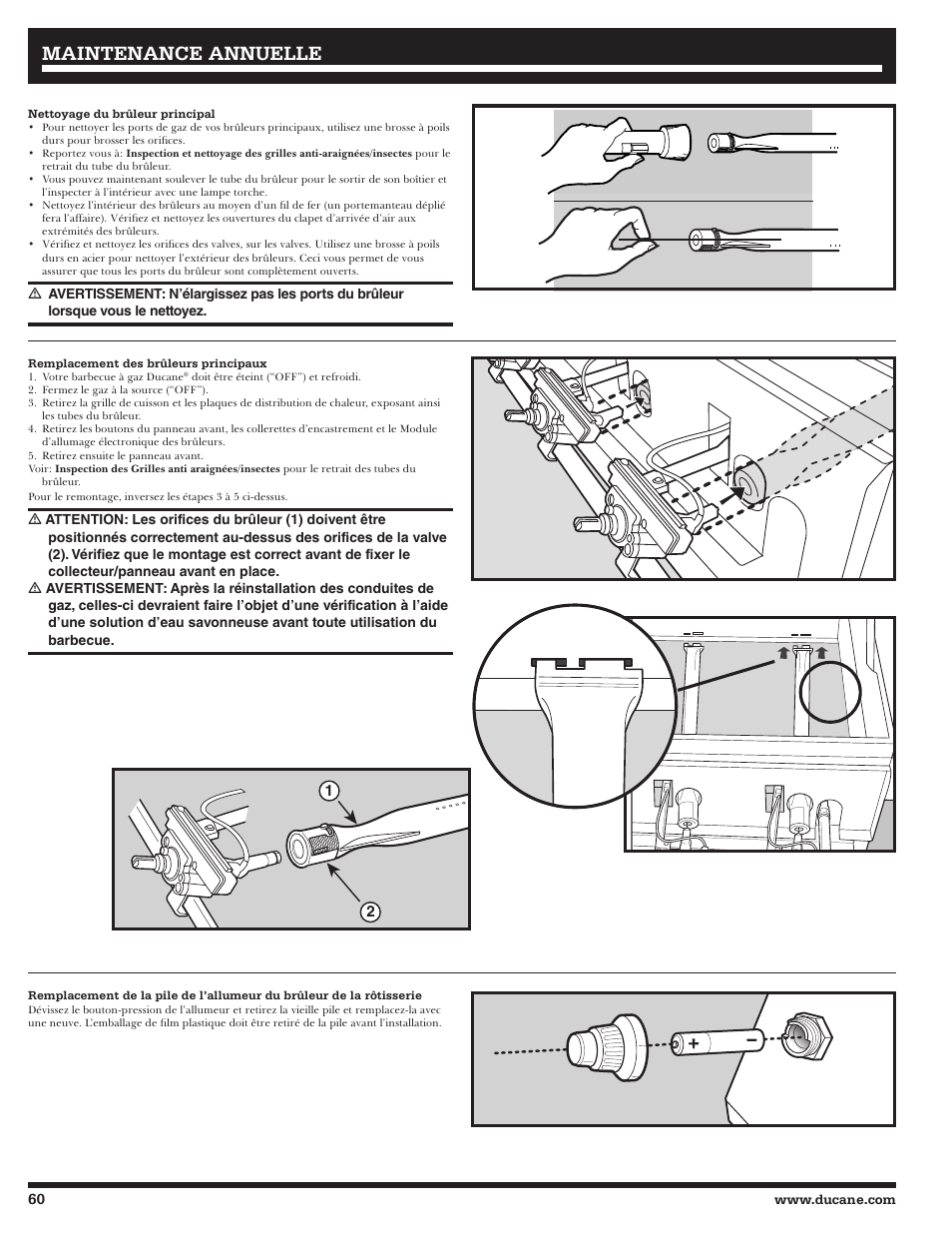 Maintenance annuelle | Ducane 3400 User Manual | Page 60 / 64