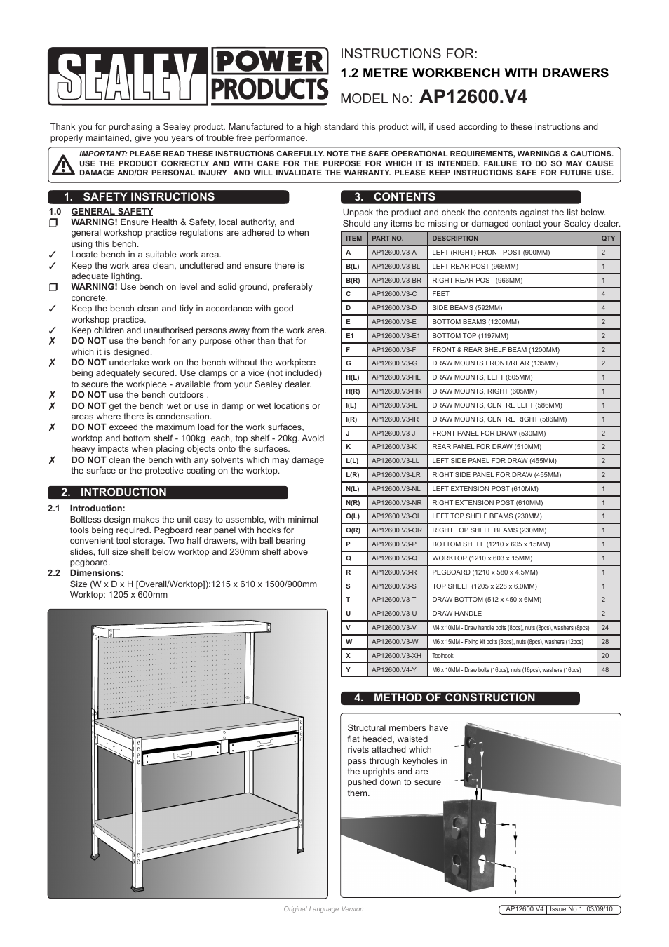 Sealey AP12600 User Manual | 3 pages