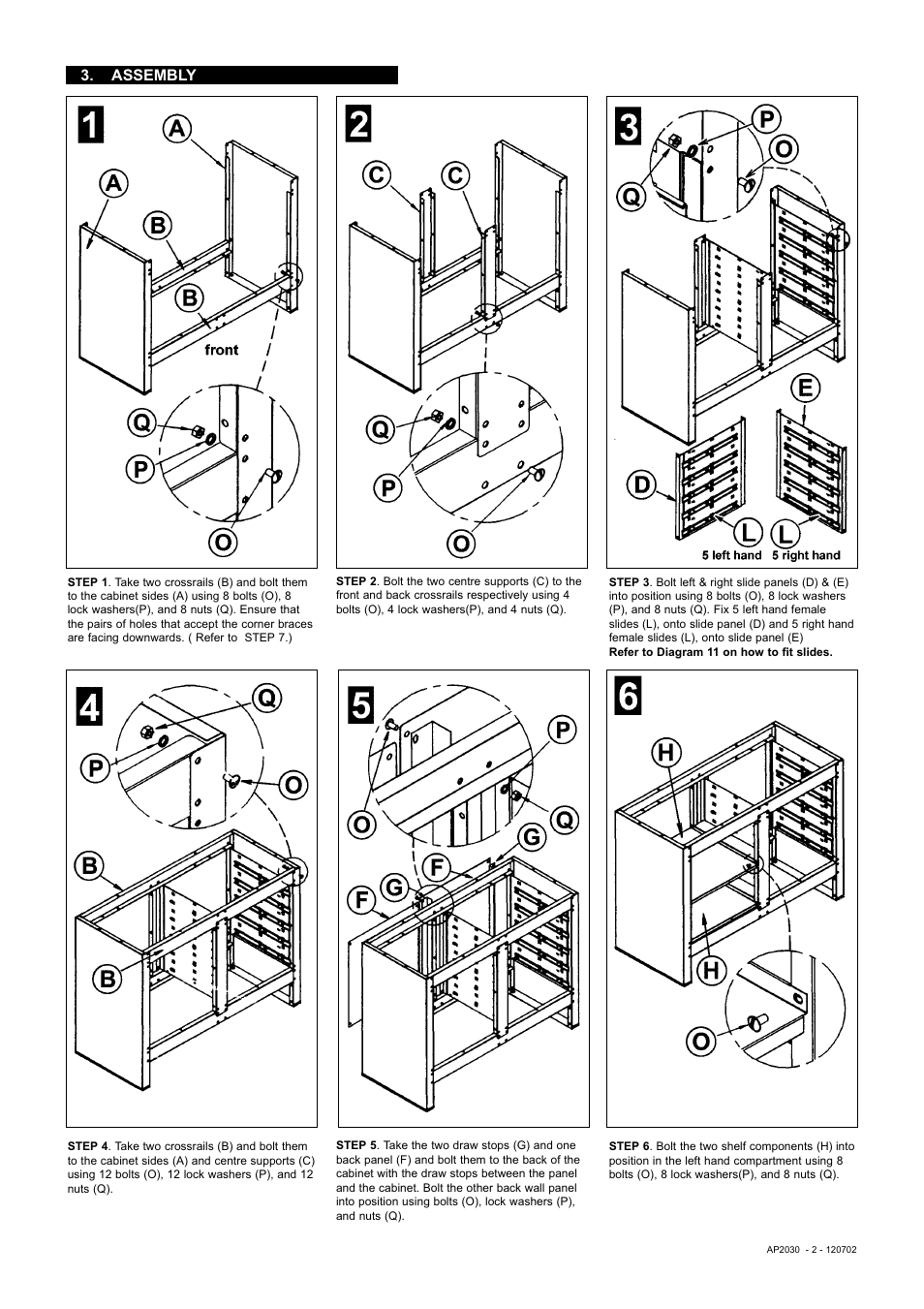 Assembly | Sealey AP2030 User Manual | Page 2 / 3