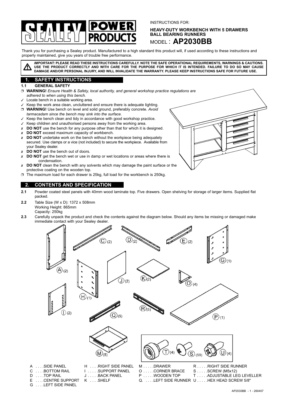 Sealey AP2030BB User Manual | 4 pages