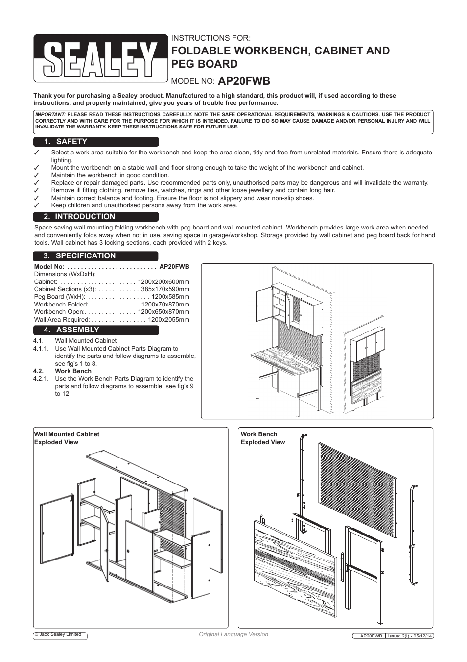 Sealey AP20FWB User Manual | 5 pages