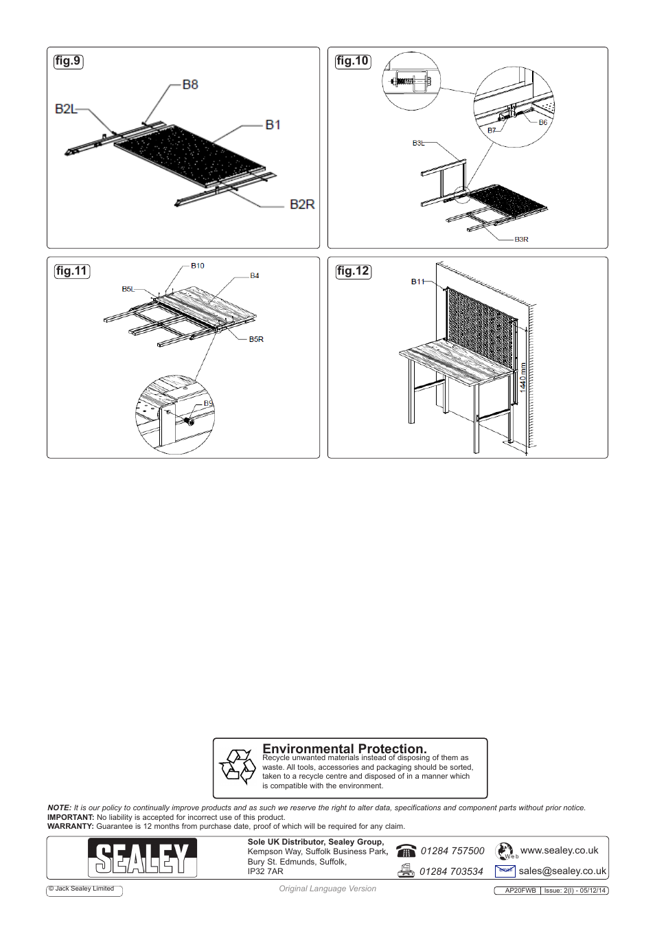 Environmental protection | Sealey AP20FWB User Manual | Page 5 / 5