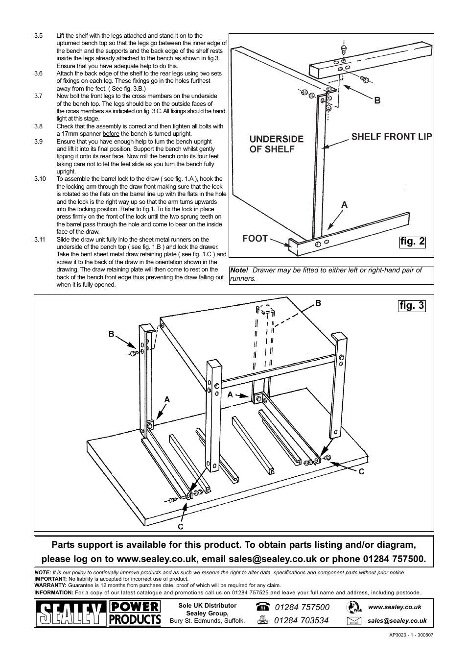 Fig. 3, Fig. 2 | Sealey AP3020 User Manual | Page 2 / 2