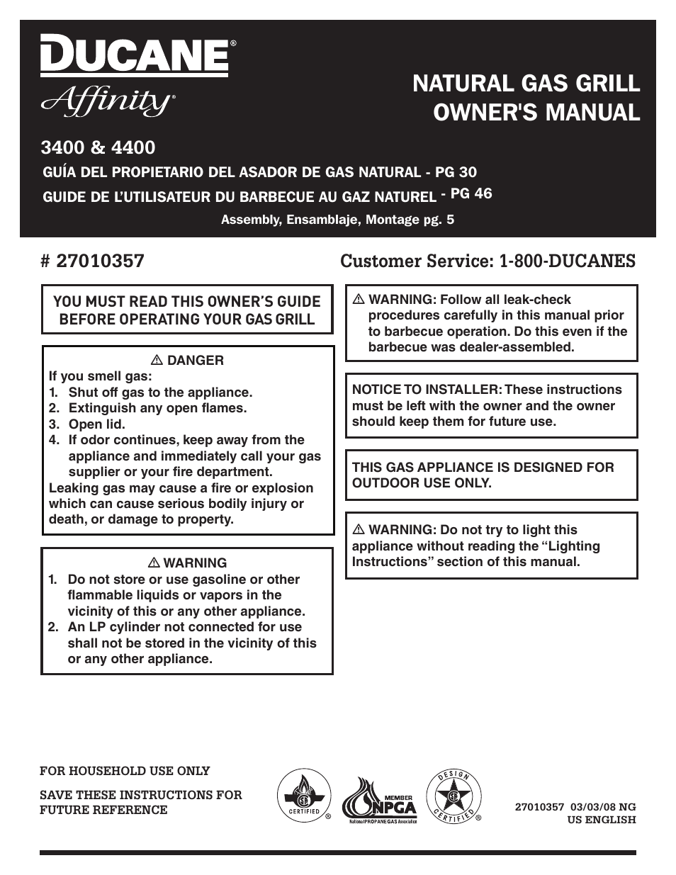 Ducane AFFINITY 4400 User Manual | 64 pages