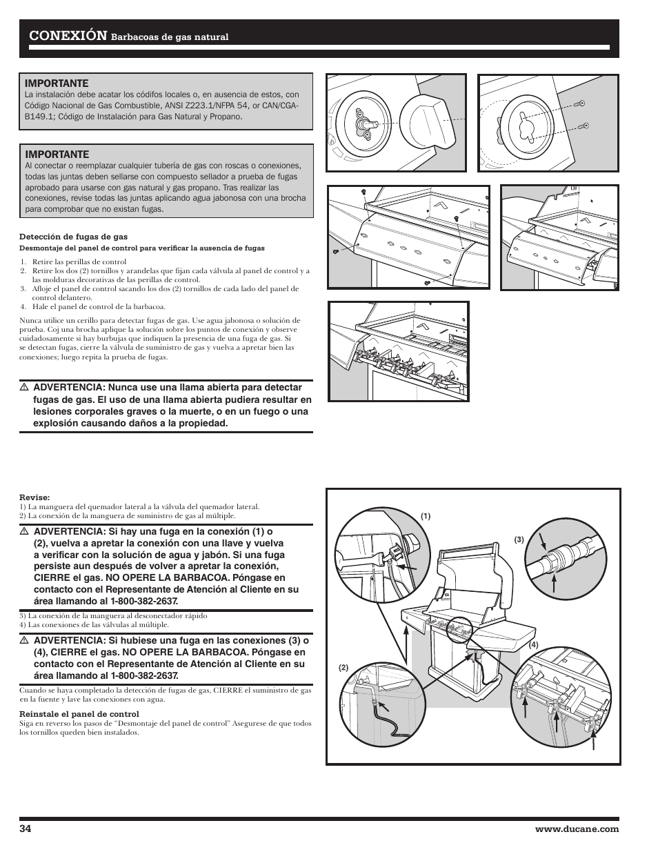Conexión | Ducane AFFINITY 4400 User Manual | Page 34 / 64