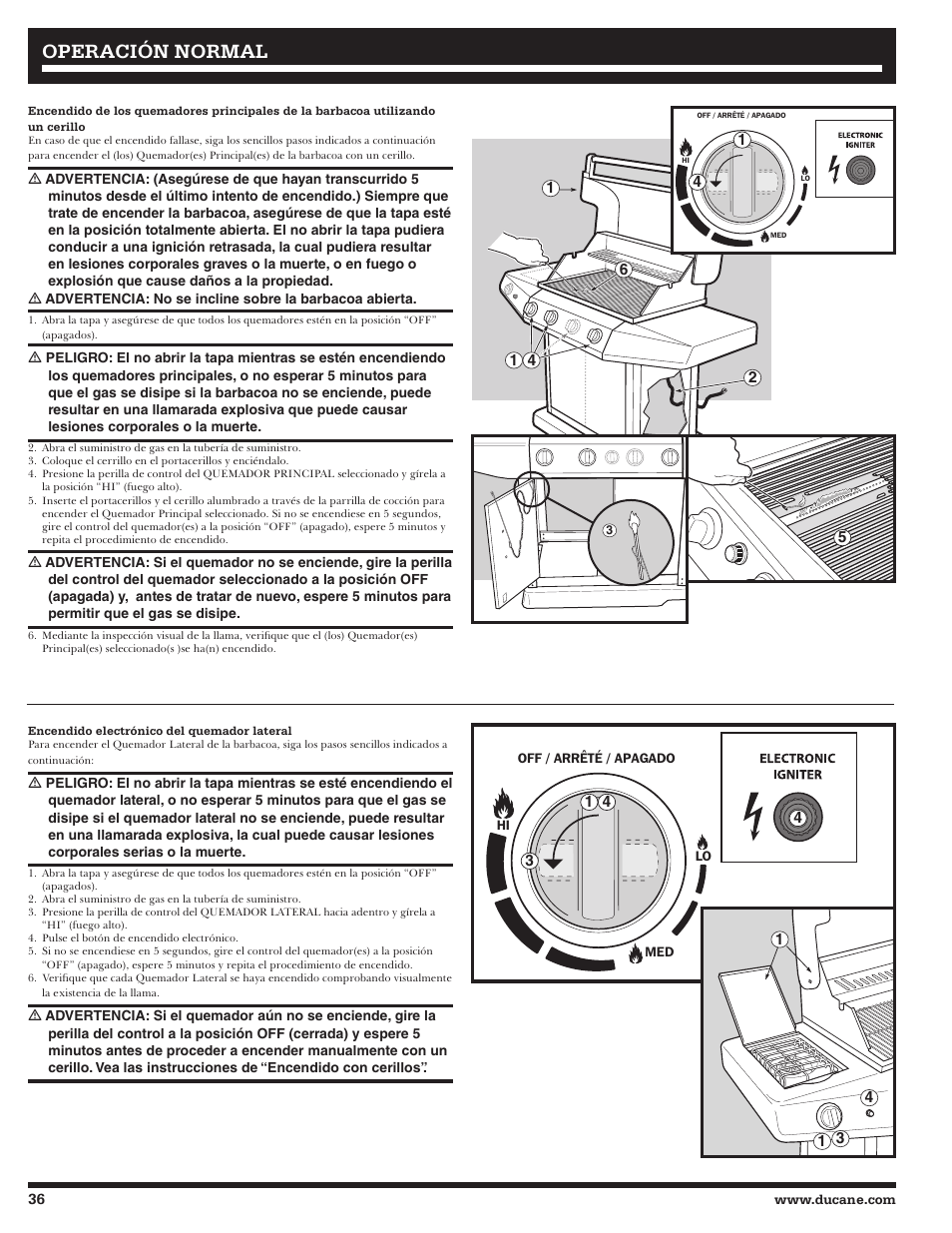 Operación normal | Ducane AFFINITY 4400 User Manual | Page 36 / 64