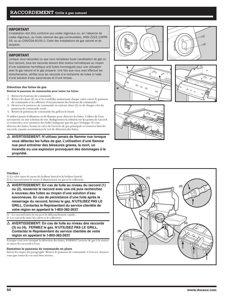 Raccordement | Ducane AFFINITY 4400 User Manual | Page 50 / 64