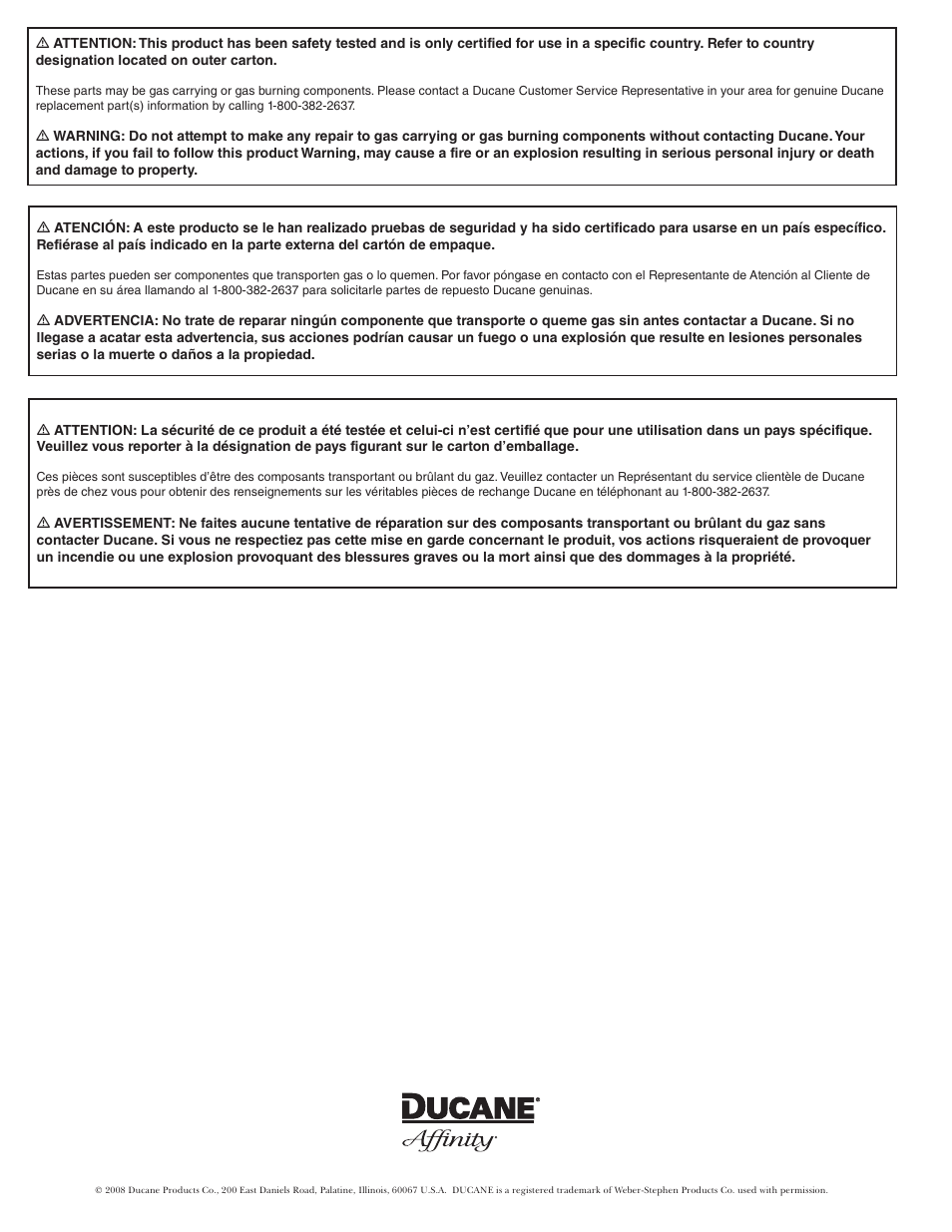 Ducane AFFINITY 4400 User Manual | Page 62 / 64
