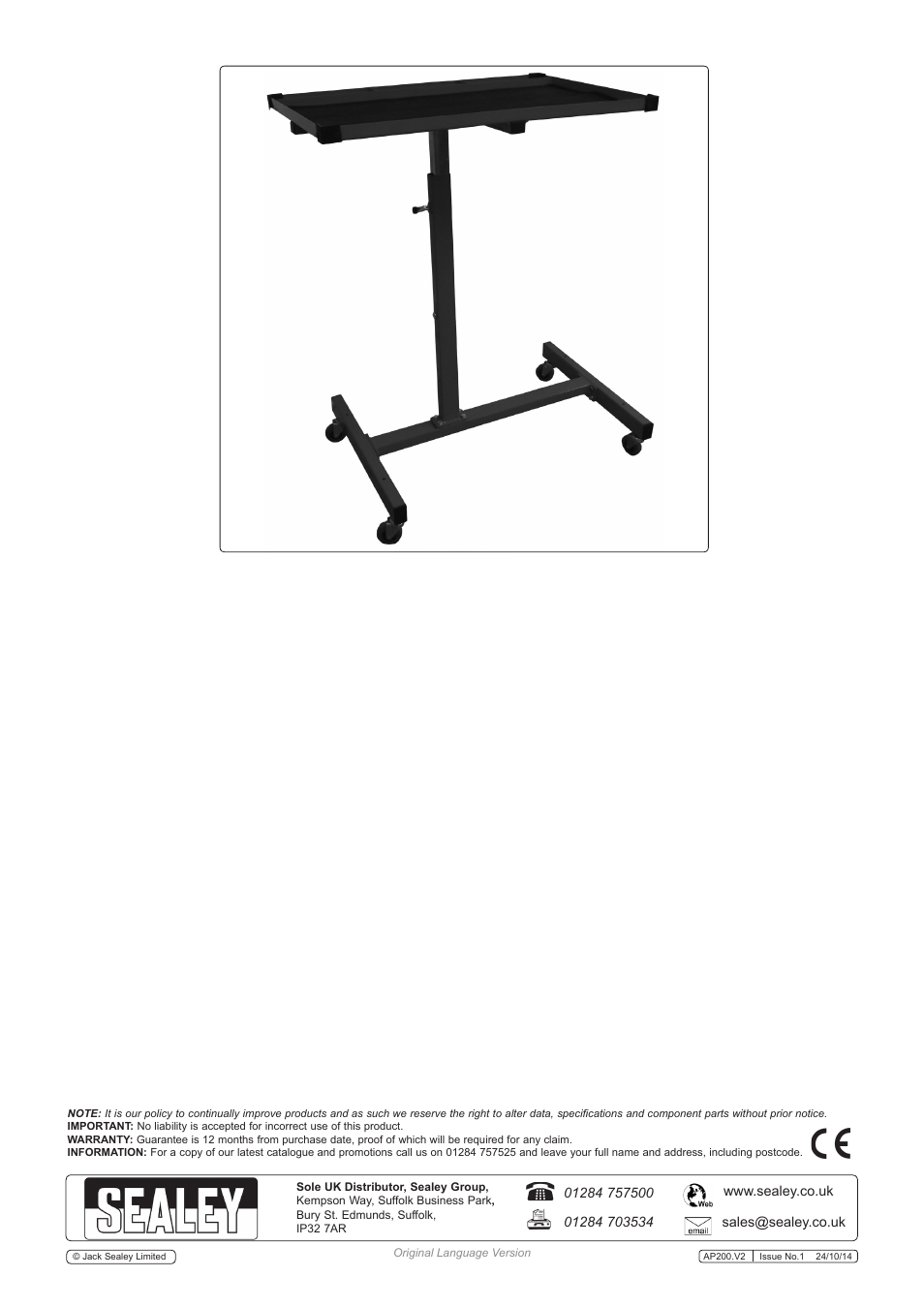 Sealey AP200 User Manual | Page 2 / 2