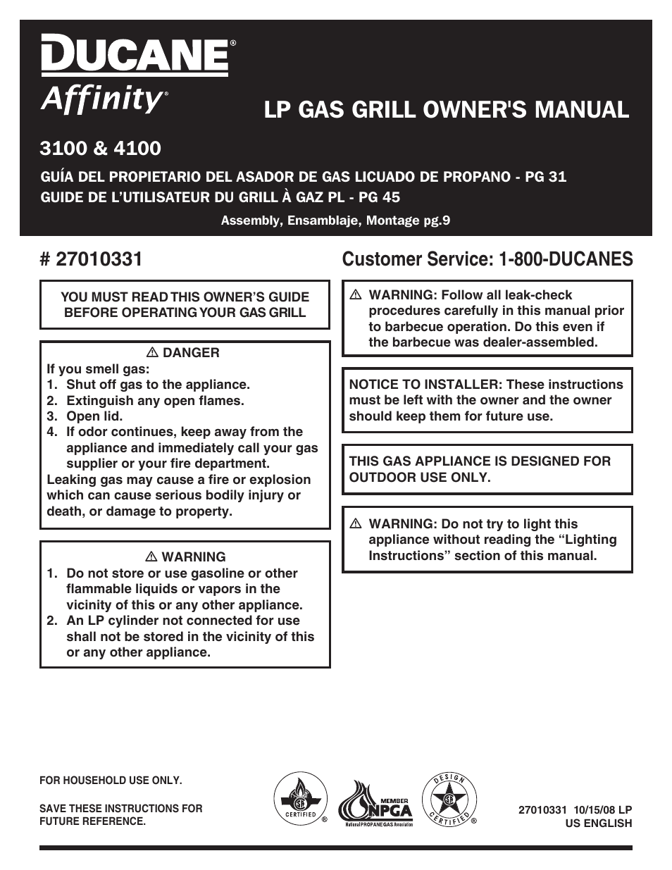 Ducane AFFINITY 4100 User Manual | 60 pages