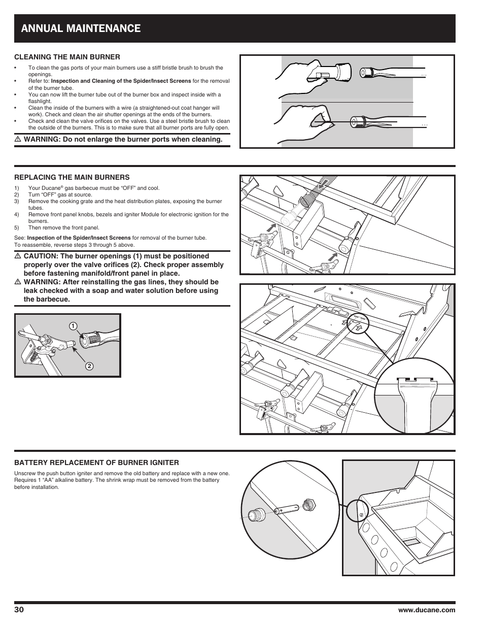 Annual maintenance | Ducane AFFINITY 4100 User Manual | Page 30 / 60