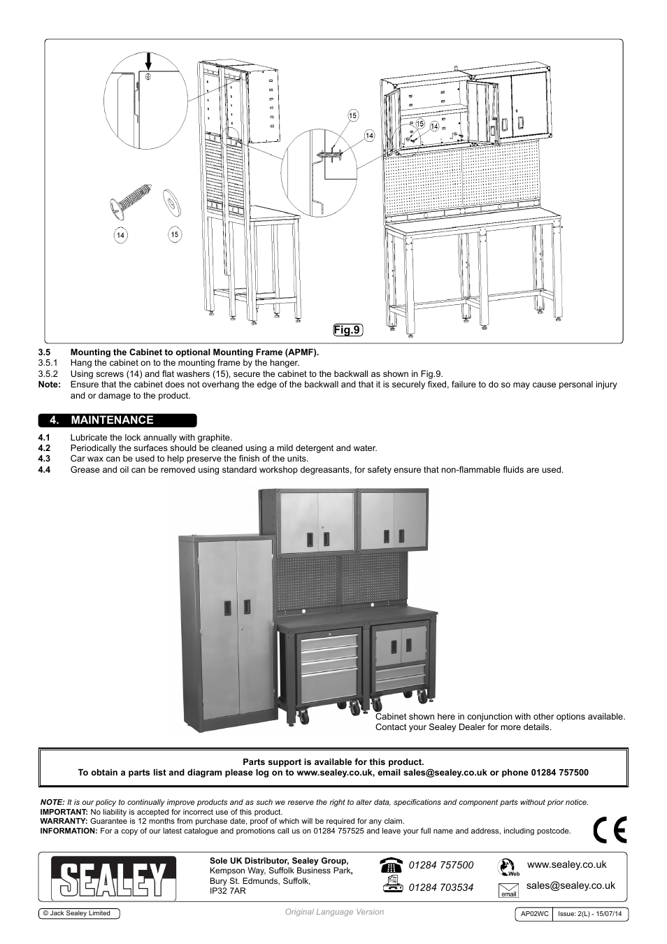 Fig.9 4. maintenance | Sealey AP02WC User Manual | Page 5 / 5