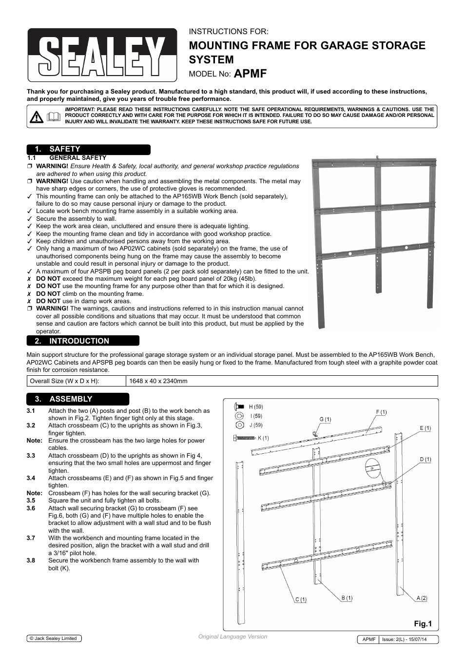 Sealey APMF User Manual | 2 pages