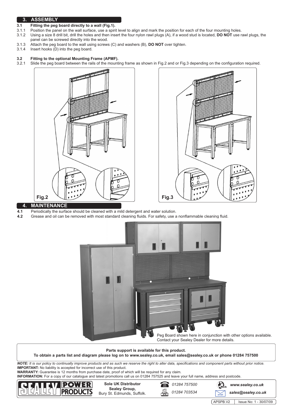 Assembly 4. maintenance fig.2 fig.3 | Sealey APSPB User Manual | Page 2 / 2