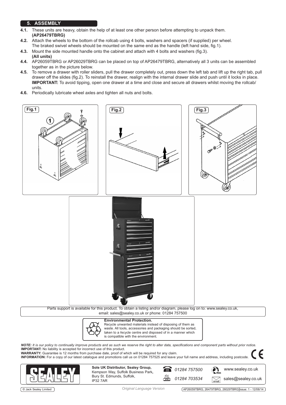 Sealey AP26059TBRG User Manual | Page 2 / 2