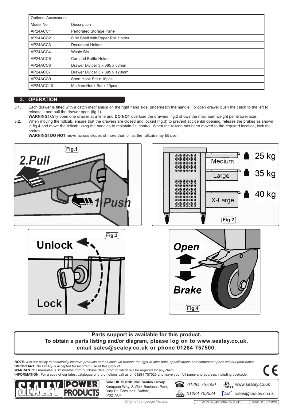 Sealey AP2406 User Manual | Page 2 / 2