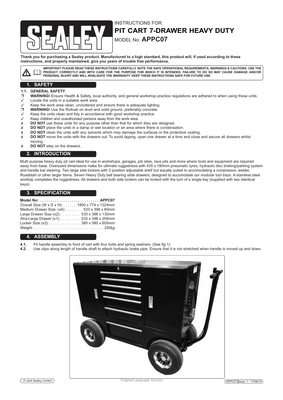 Sealey APPC07 User Manual | 2 pages