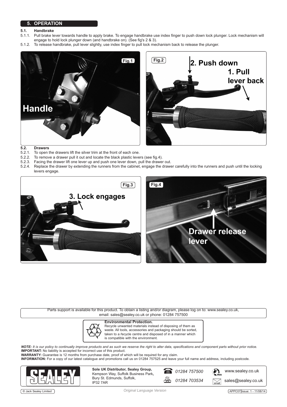 Operation | Sealey APPC07 User Manual | Page 2 / 2