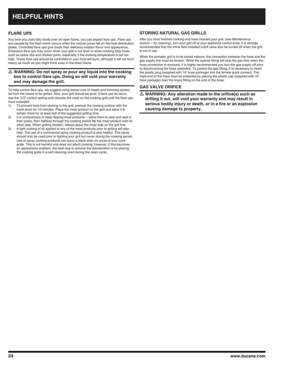 Helpful hints | Ducane AFFINITY 3100 User Manual | Page 24 / 60