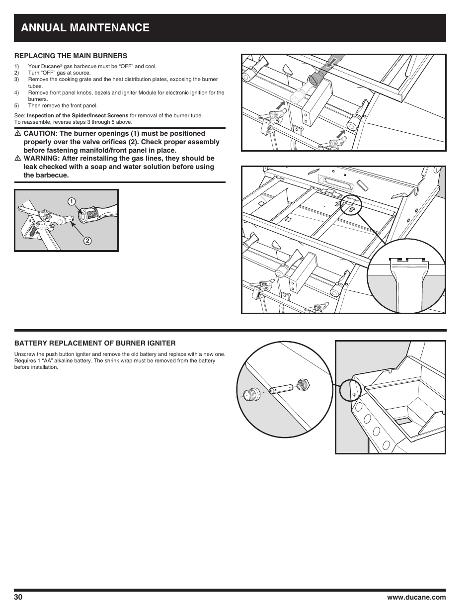 Annual maintenance | Ducane AFFINITY 3100 User Manual | Page 30 / 60