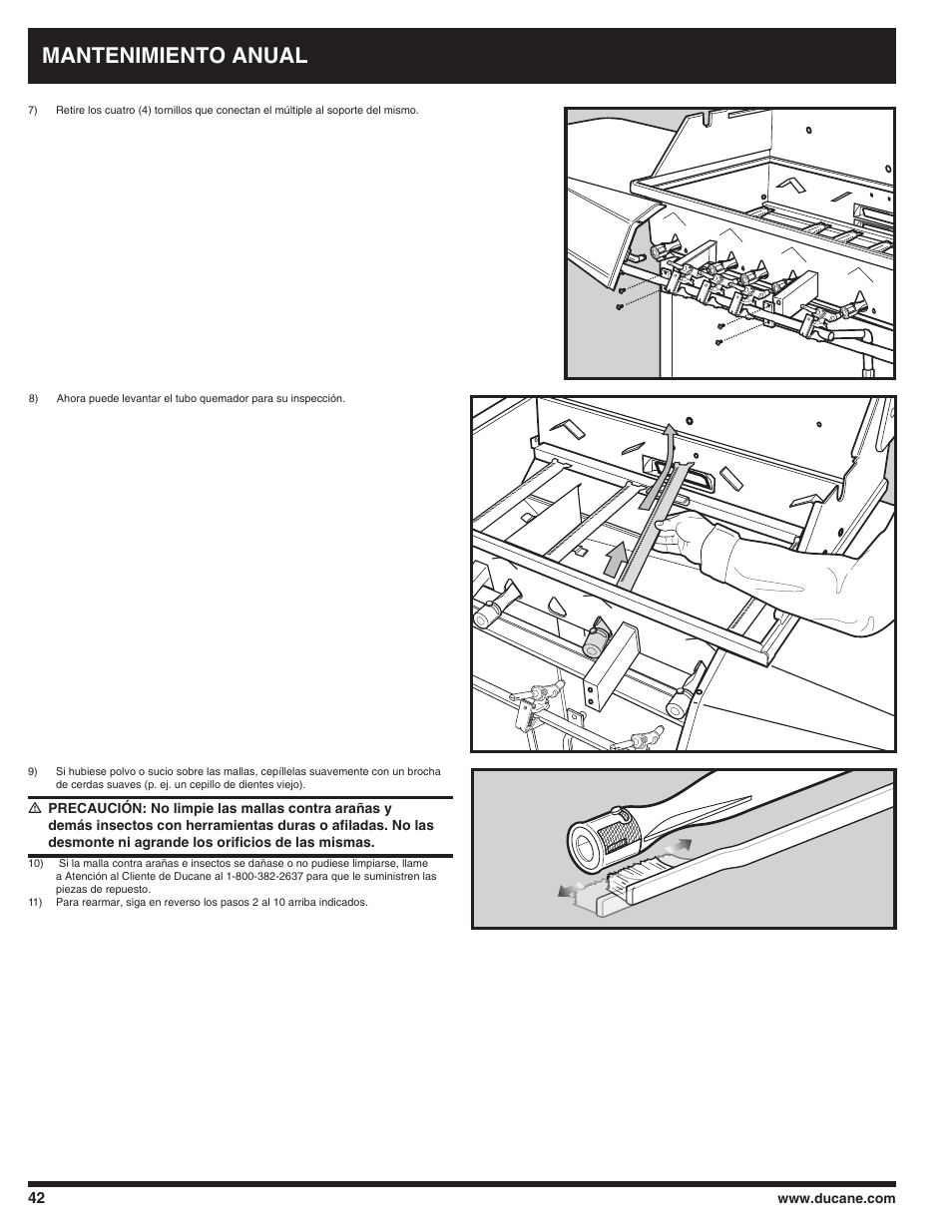 Mantenimiento anual | Ducane AFFINITY 3100 User Manual | Page 42 / 60