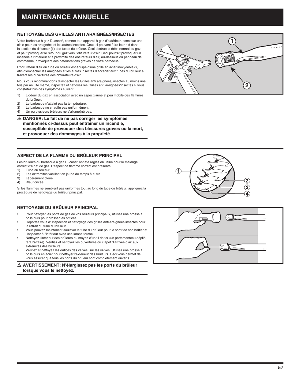 Maintenance annuelle | Ducane AFFINITY 3100 User Manual | Page 57 / 60