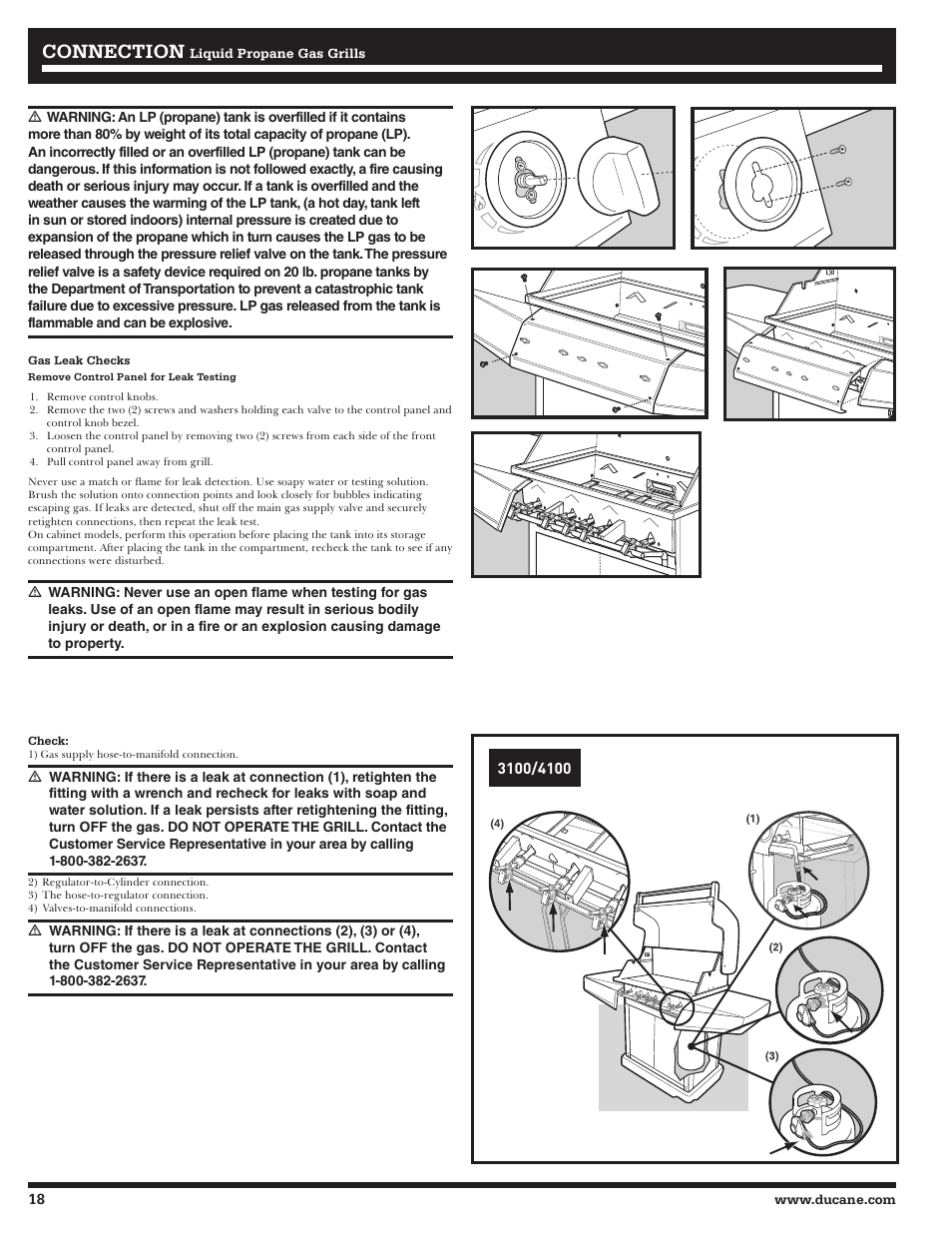 Connection | Ducane Affinity LP Gass Grill 31-3200 User Manual | Page 18 / 60