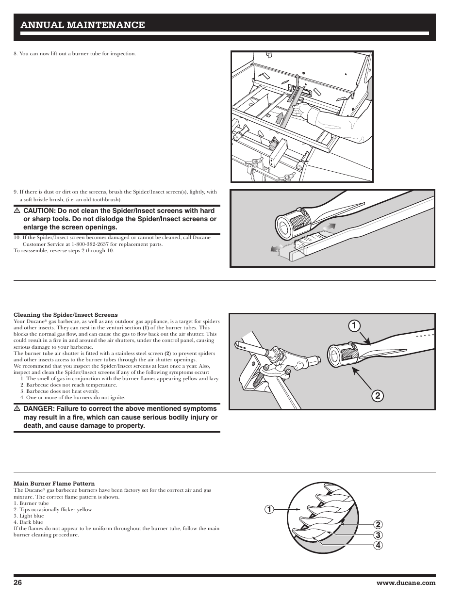 Annual maintenance | Ducane Affinity LP Gass Grill 31-3200 User Manual | Page 26 / 60