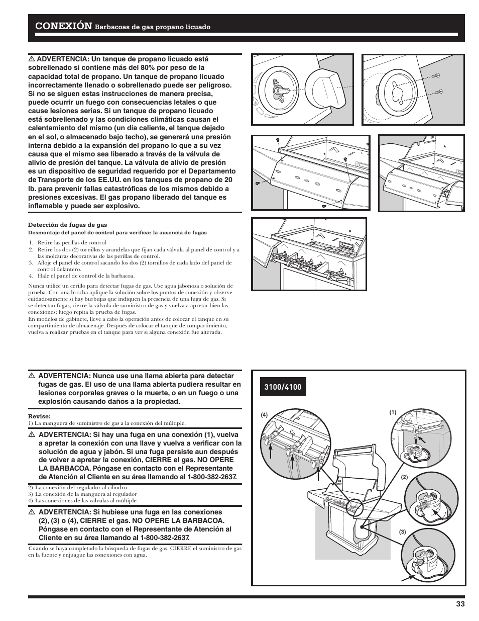 Conexión | Ducane Affinity LP Gass Grill 31-3200 User Manual | Page 33 / 60