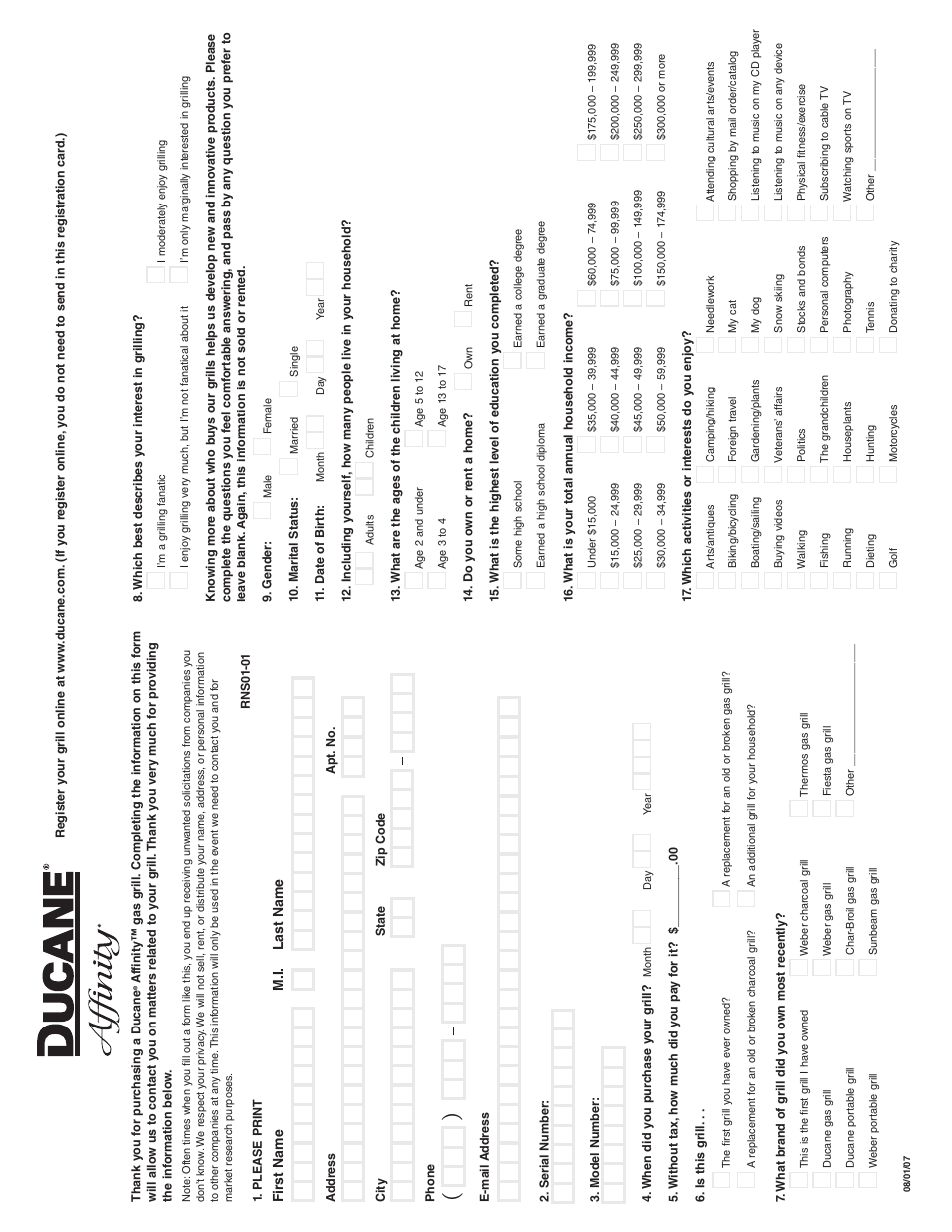 Ducane Affinity LP Gass Grill 31-3200 User Manual | Page 59 / 60