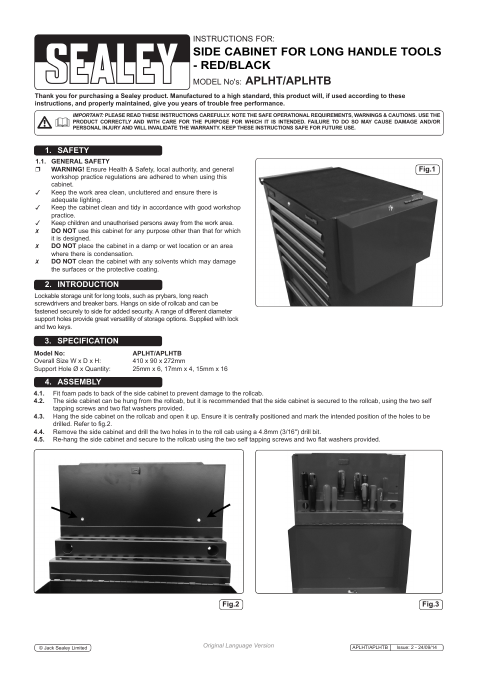 Sealey APLHT User Manual | 2 pages