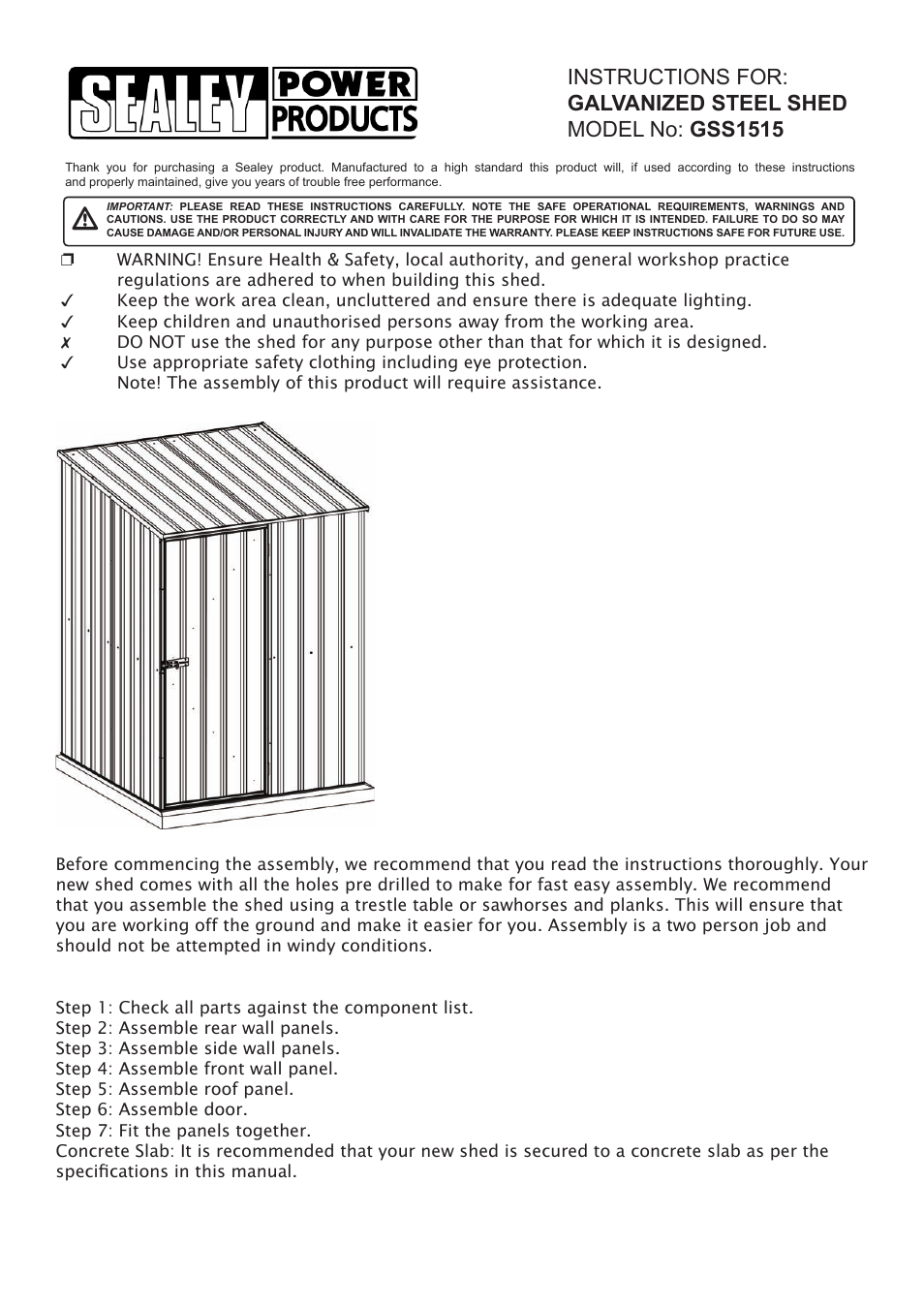 Sealey GSS1515 User Manual | 17 pages