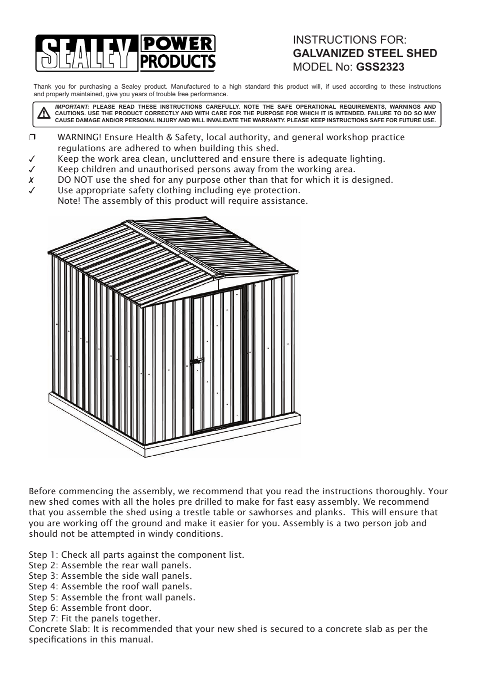 Sealey GSS2323 User Manual | 22 pages