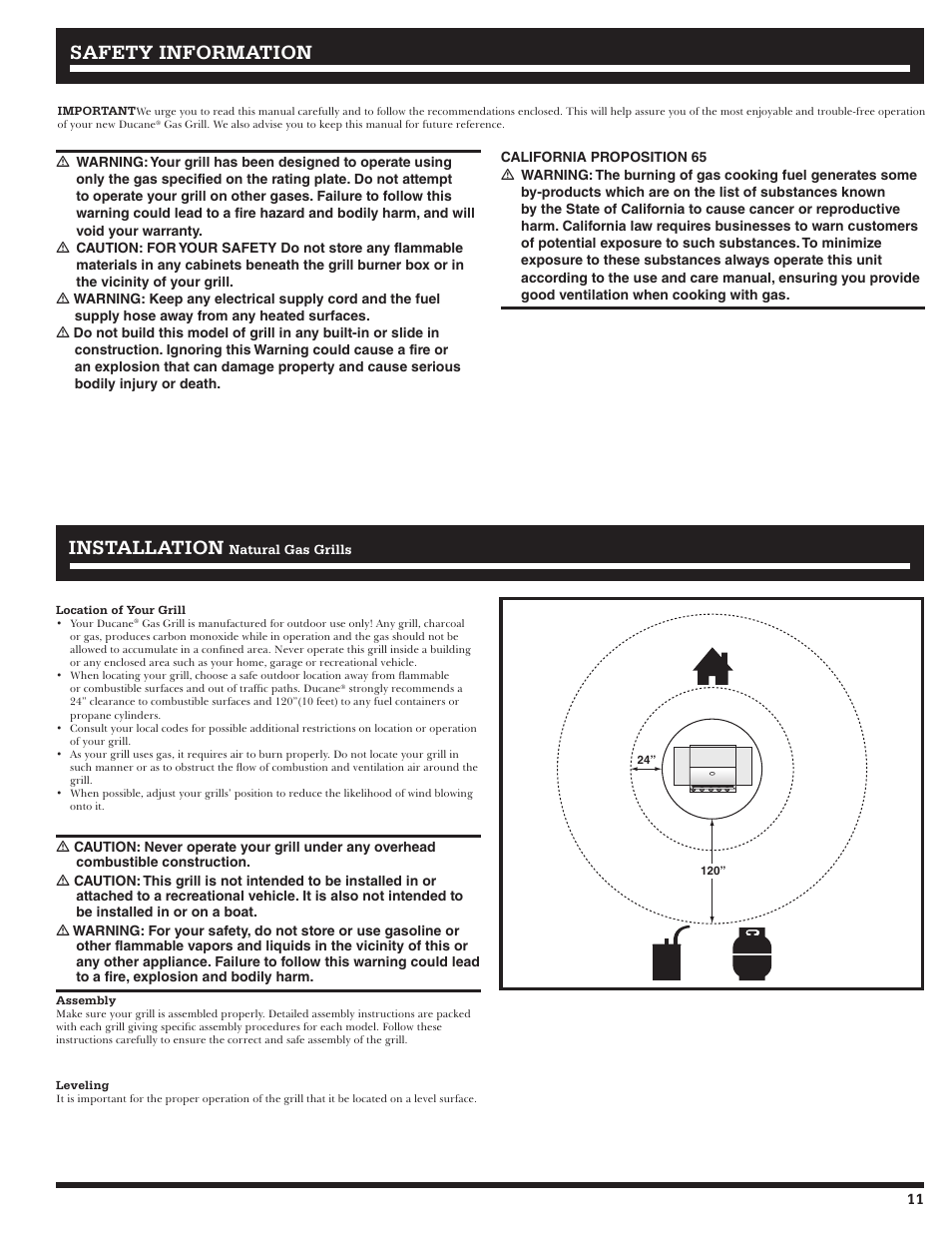 Safety information installation installation | Ducane 3200 User Manual | Page 11 / 56