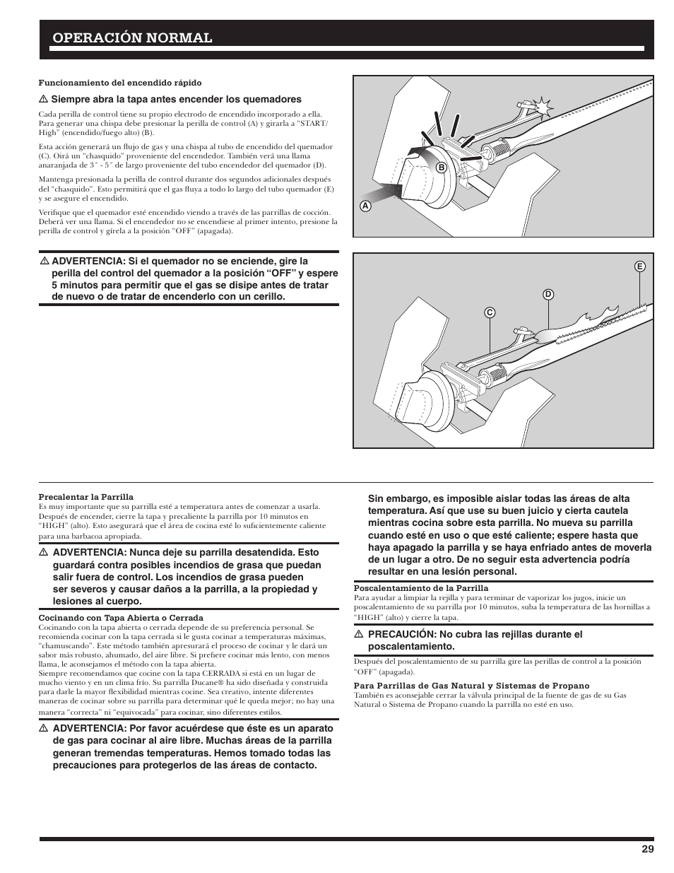 Operación normal | Ducane 3200 User Manual | Page 29 / 56