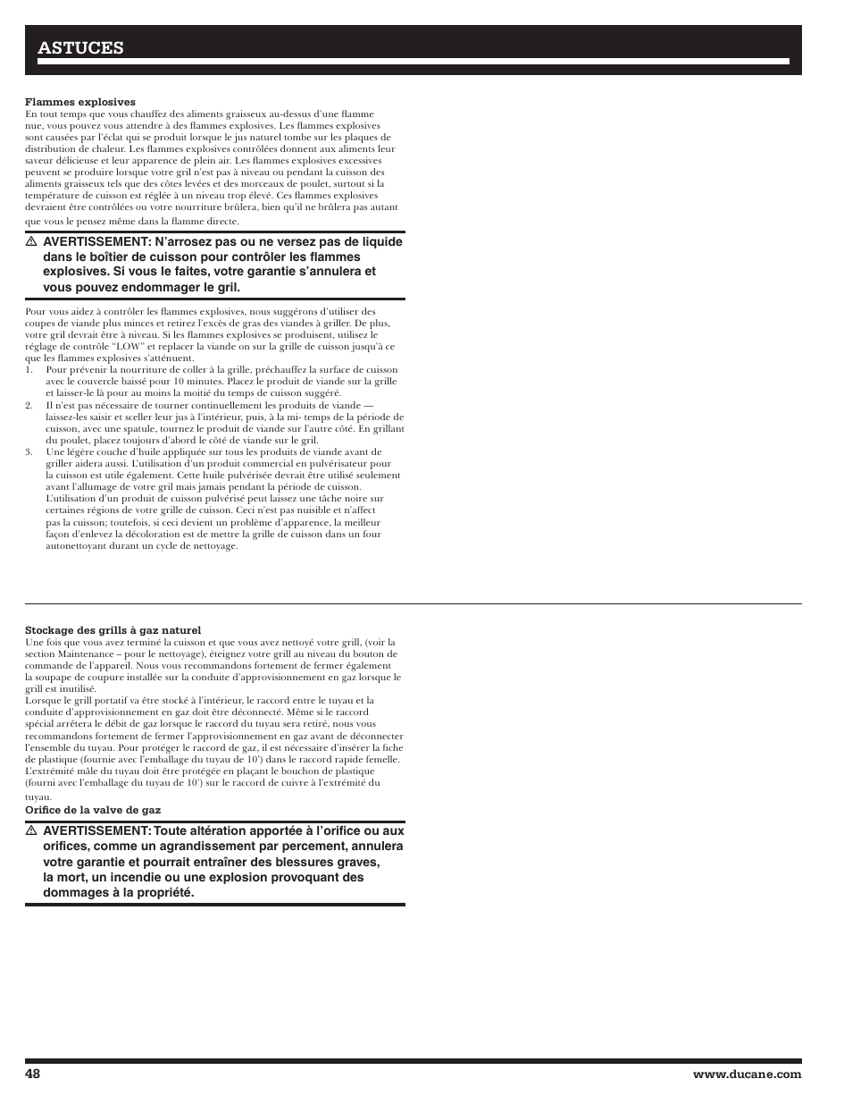 Astuces | Ducane 3200 User Manual | Page 48 / 56