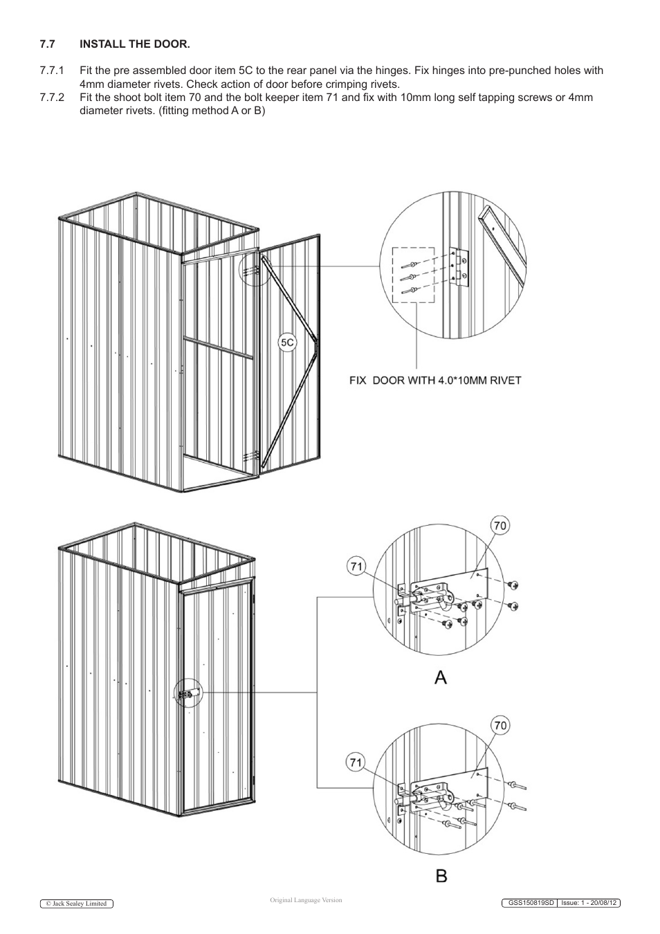 Sealey GSS150819SD User Manual | Page 18 / 20