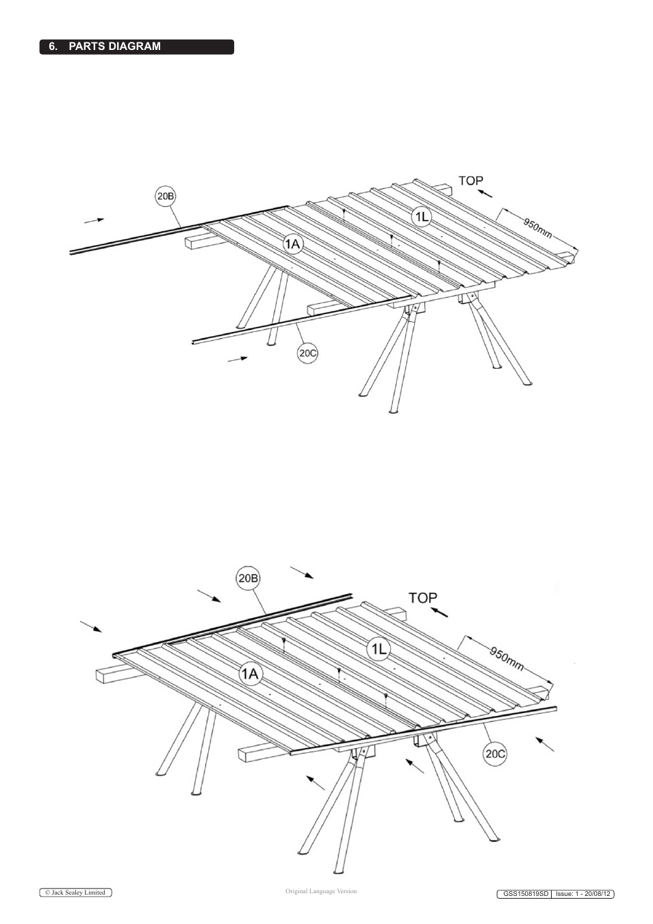 Parts diagram | Sealey GSS150819SD User Manual | Page 7 / 20