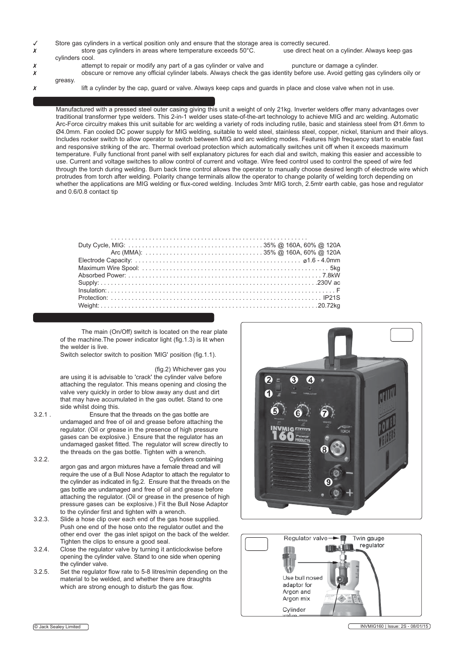 Fi g.2 fi g.1, Introduction & specification, Preparation for mig welding | Sealey INVMIG160 User Manual | Page 2 / 7