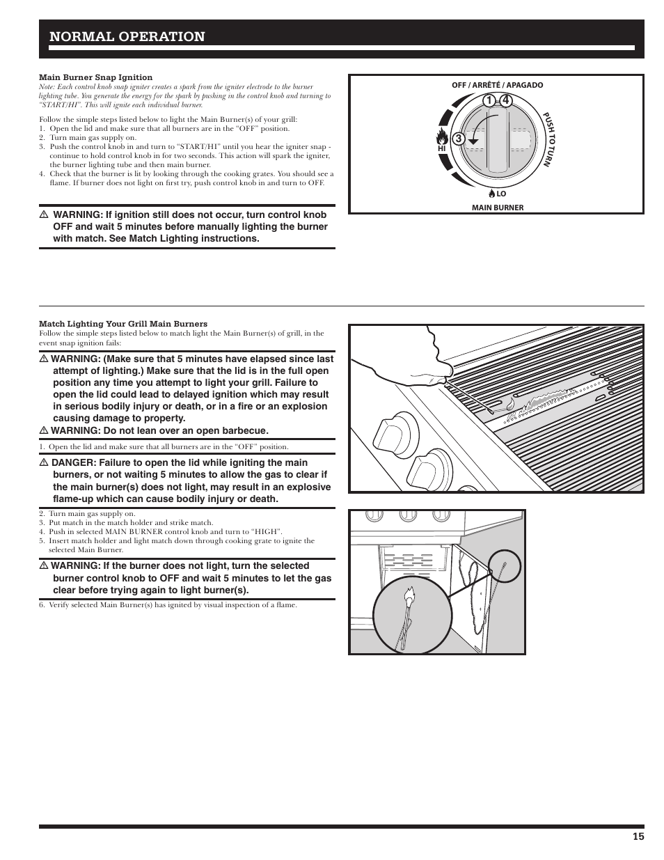 Normal operation | Ducane 2020802 User Manual | Page 15 / 60