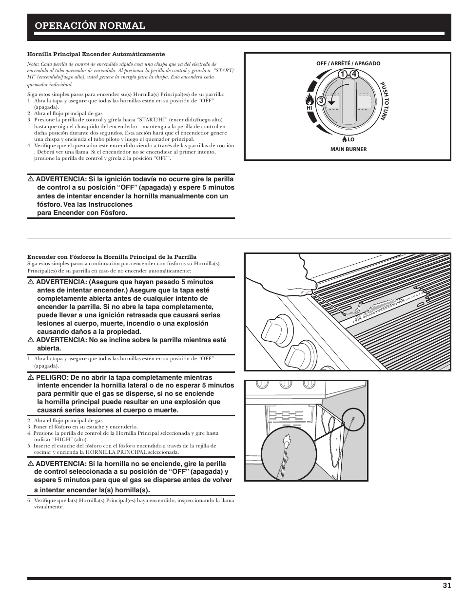 Operación normal | Ducane 2020802 User Manual | Page 31 / 60