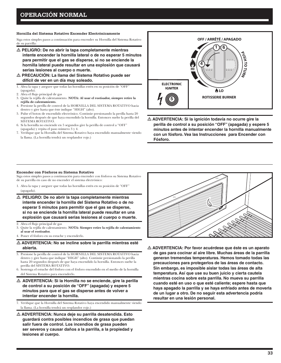 Operación normal | Ducane 2020802 User Manual | Page 33 / 60