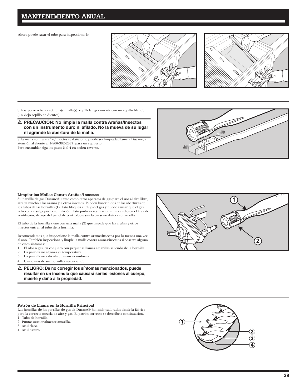 Mantenimiento anual | Ducane 2020802 User Manual | Page 39 / 60