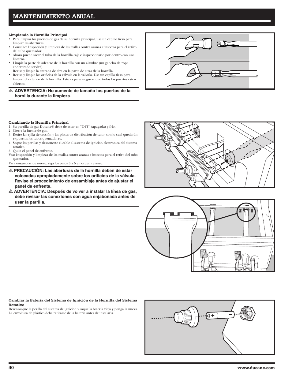 Mantenimiento anual | Ducane 2020802 User Manual | Page 40 / 60