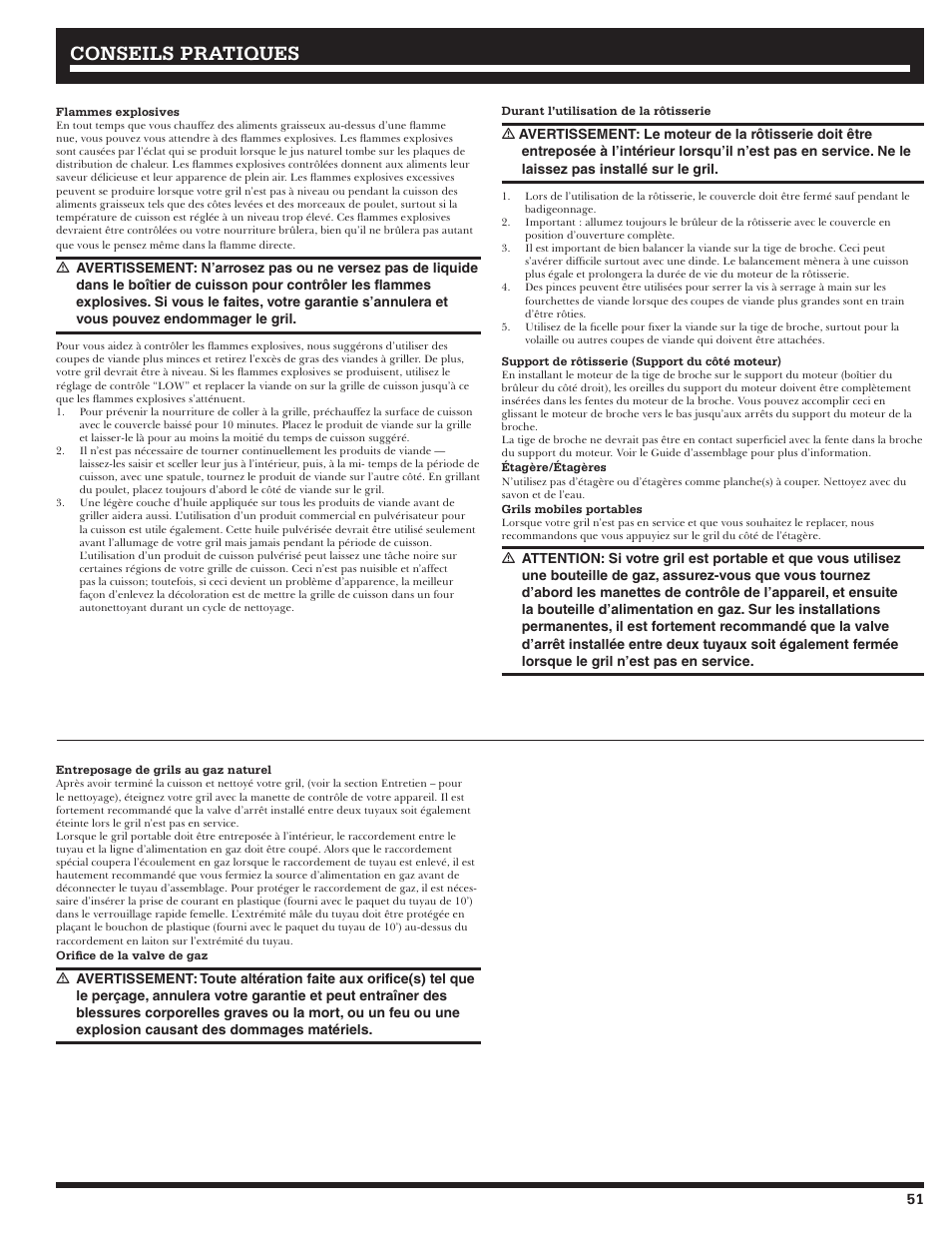 Conseils pratiques | Ducane 2020802 User Manual | Page 51 / 60