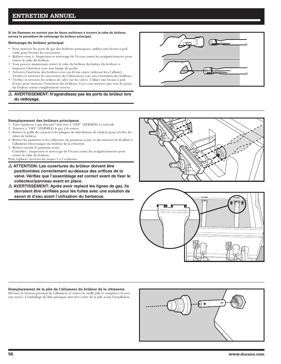 Entretien annuel | Ducane 2020802 User Manual | Page 56 / 60